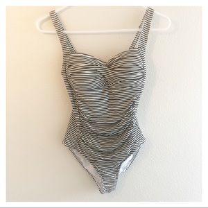 Nip Tuck Swim One Piece striped swimming suit